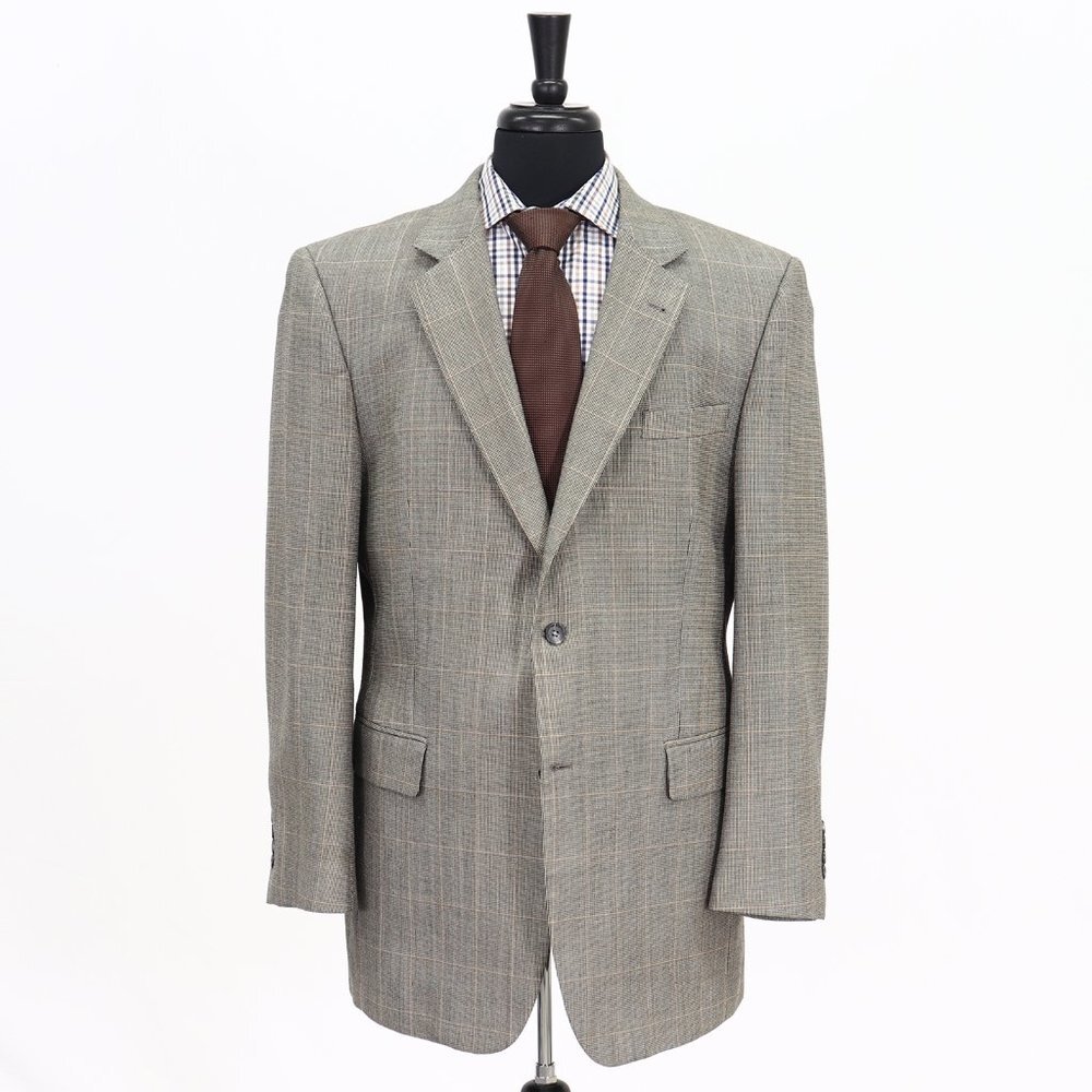 Jos. A. Bank 43L Beige Check 2-Button Sport Coat Blazer Jacket G005